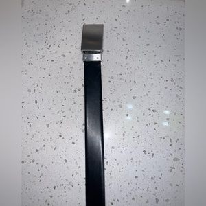 Express Black & Light Cognac Genuine Leather Reversible Plaque Belt - 30/32